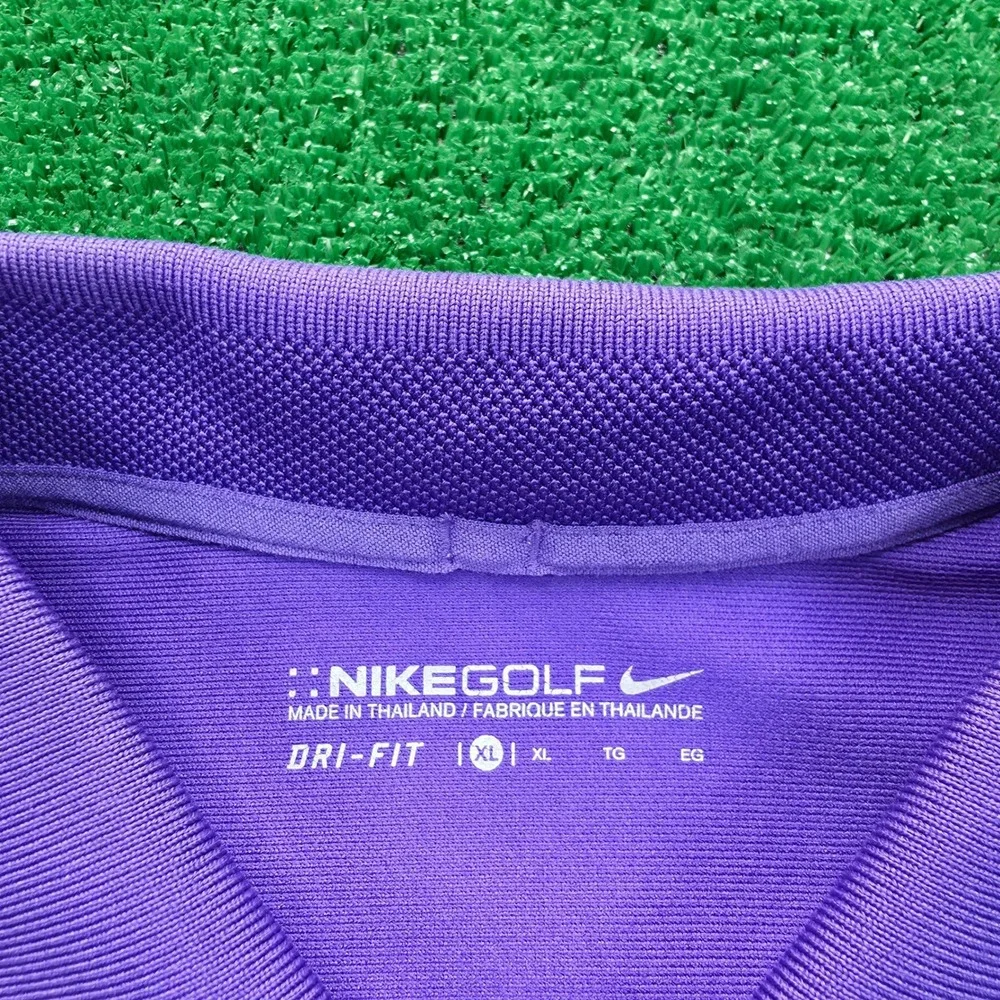 Nike Golf Dri Fit Performance Polo Shirt Mens XL Purple Crescent Farms Golf Club